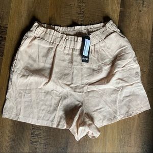 NWT Nasty Gal Linen Look Paperbag Shorts